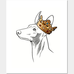 Pharaoh Hound Dog King Queen Wearing Crown Posters and Art